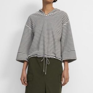 Theory Reversible Multi Stripe Terry Hooded Tee